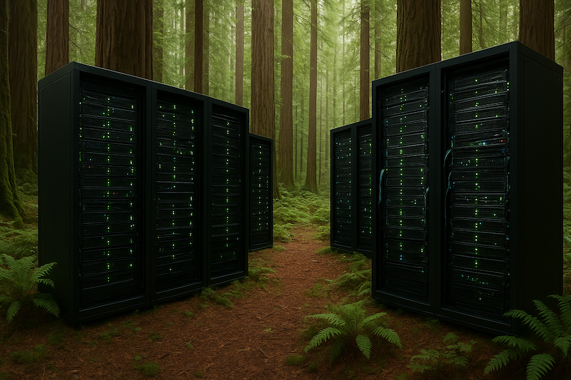 Servers in a forest, because this is totally where Nexters runs their server farm